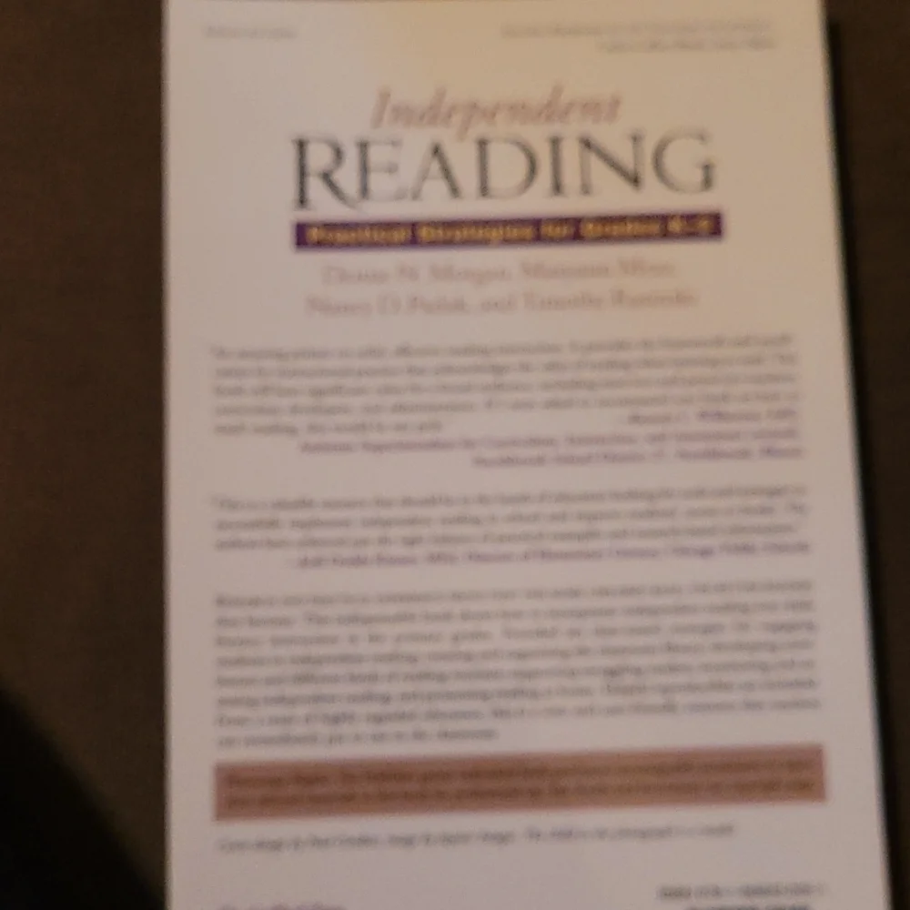 Reading independent Grade K-3